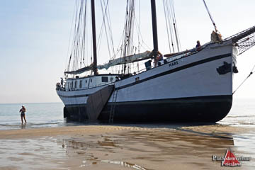 Die MARS auf einer Sandbank